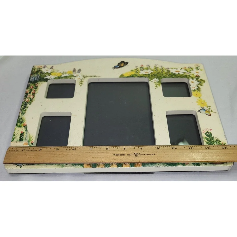 Garden Collage‎ Picture Frame Cream Floral Butterfly Vintage Cottagecore